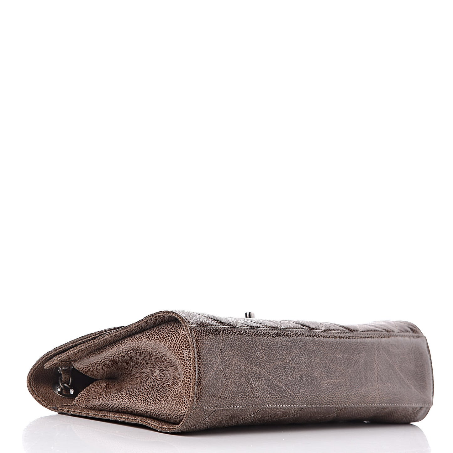 Crumpled Grained Calfskin Medium CC Crave Flap Brown