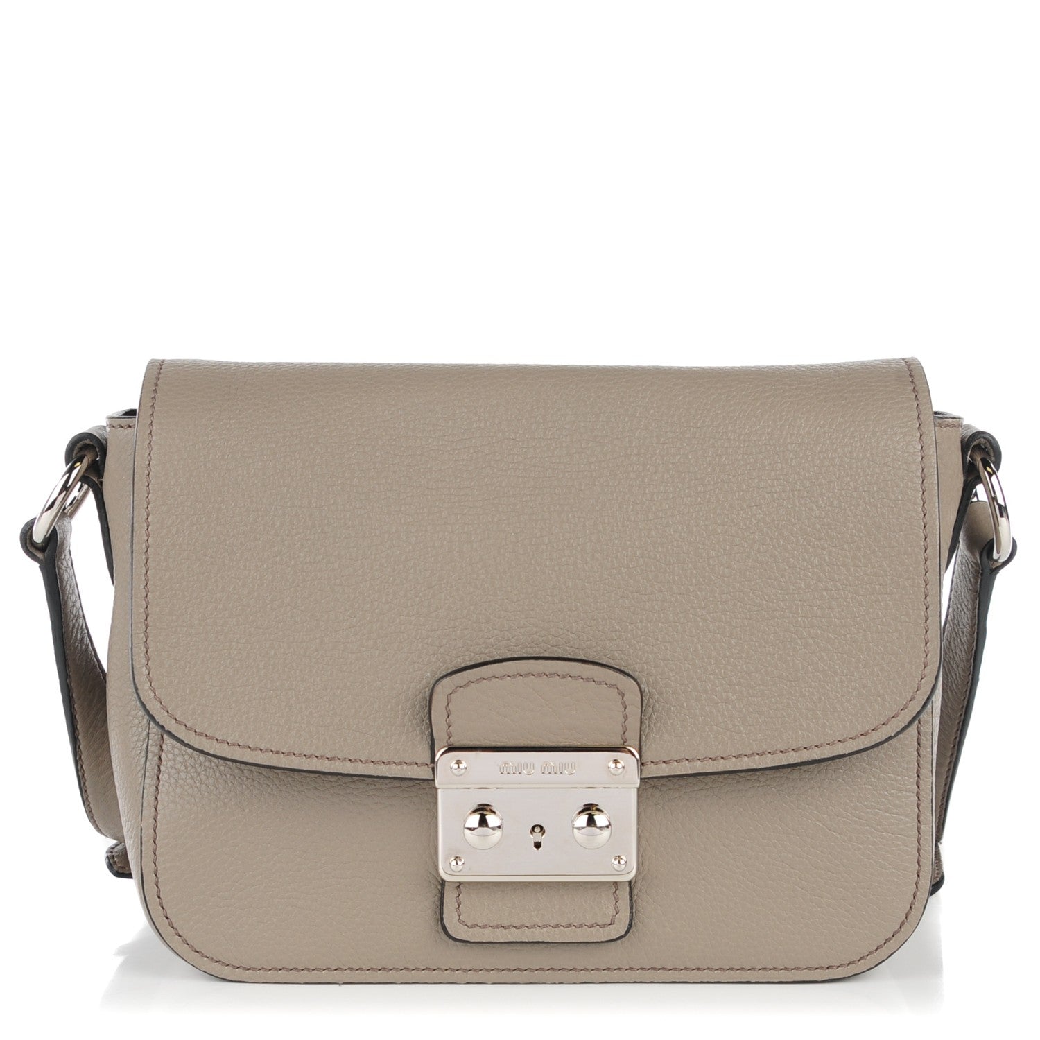 Miu Miu Goatskin Madras Shoulder Bag Argilla 1 of 8