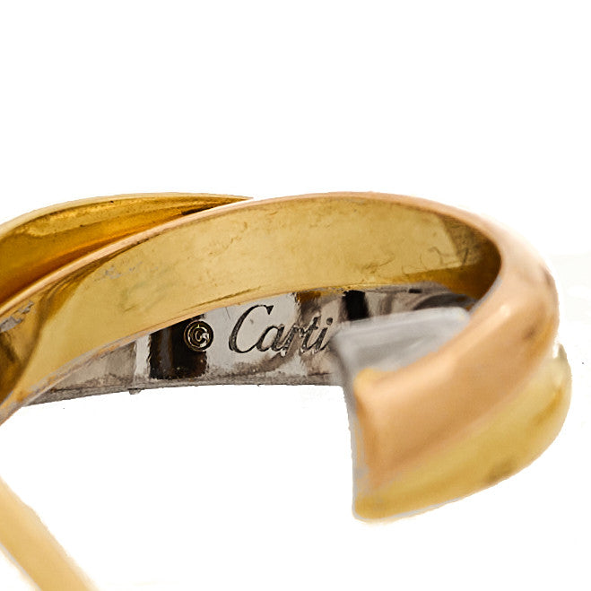 18K Pink Yellow White Gold Small Trinity Hoop Earrings