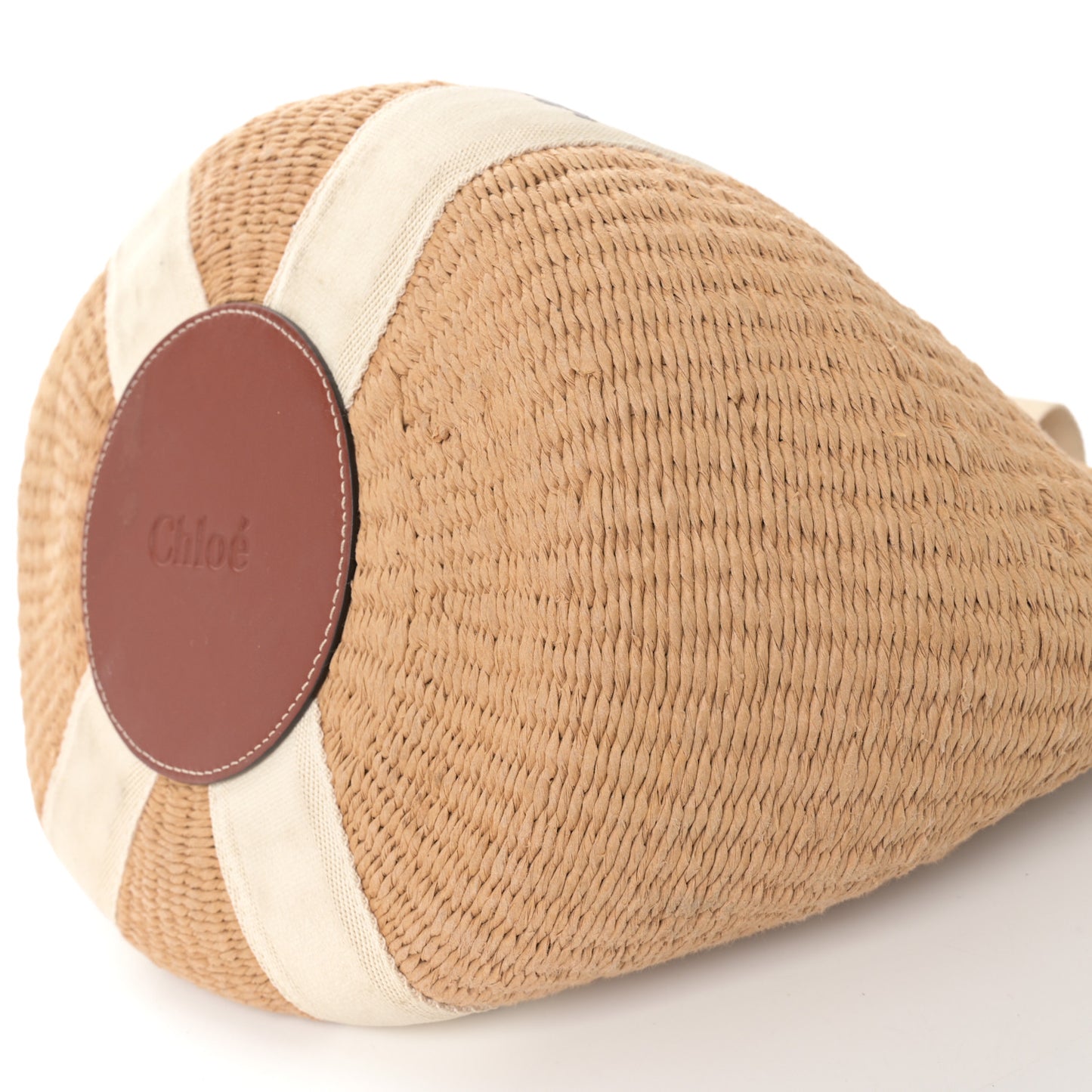 Raffia Large Woody Tote White