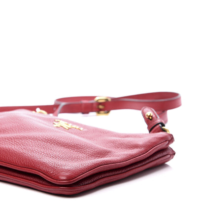 Prada Vitello Daino Double Zip Crossbody Bag Rosso 9 of 11