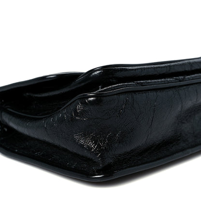 Saint Laurent Crinkled Calfskin Matelasse Monogram Baby Niki Chain Satchel Black 10 of 11