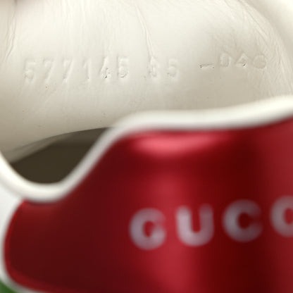 Gucci Calfskin Interlocking G Womens New Ace Sneakers 35 White Red Flame Green 8 of 10