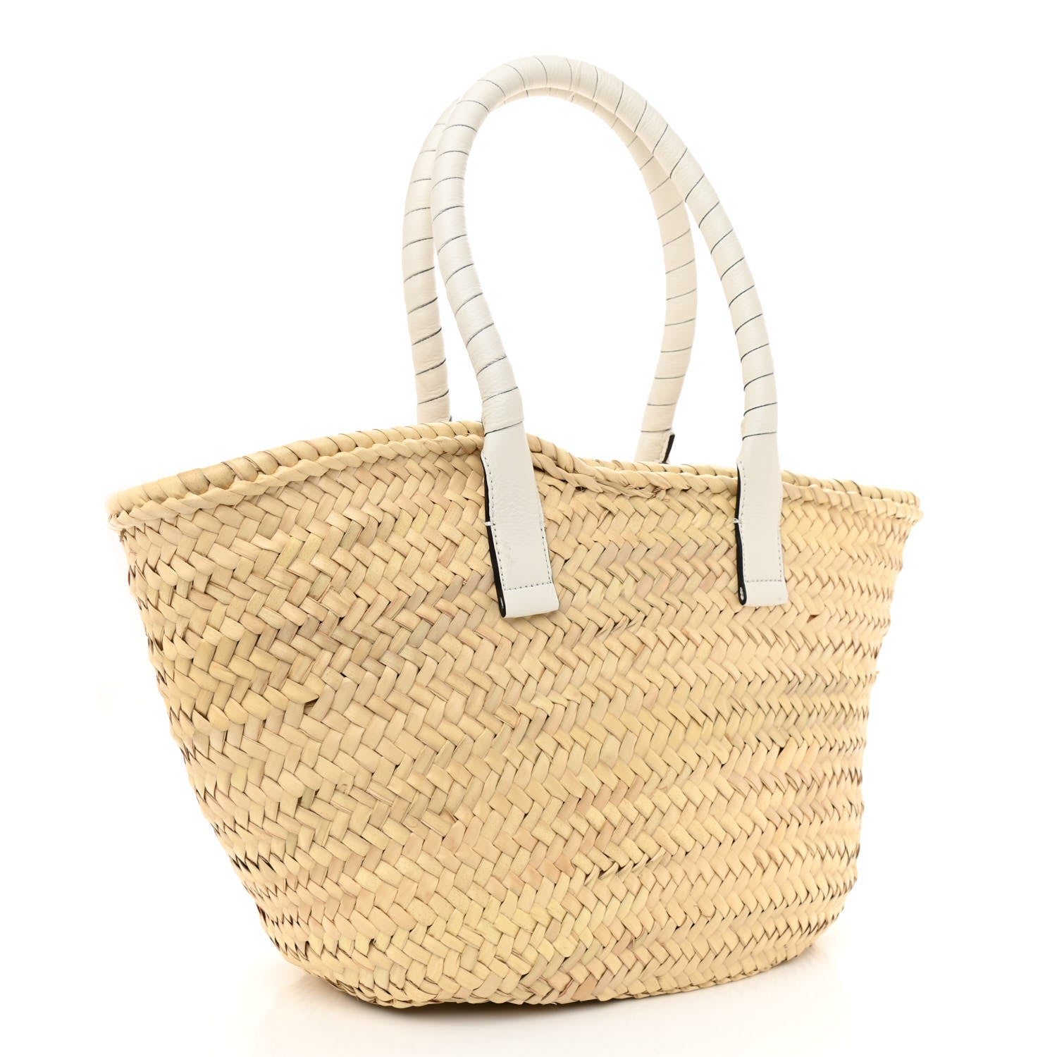 Chloe Raffia Grain Calfskin Medium Marcie Basket White 3 of 8