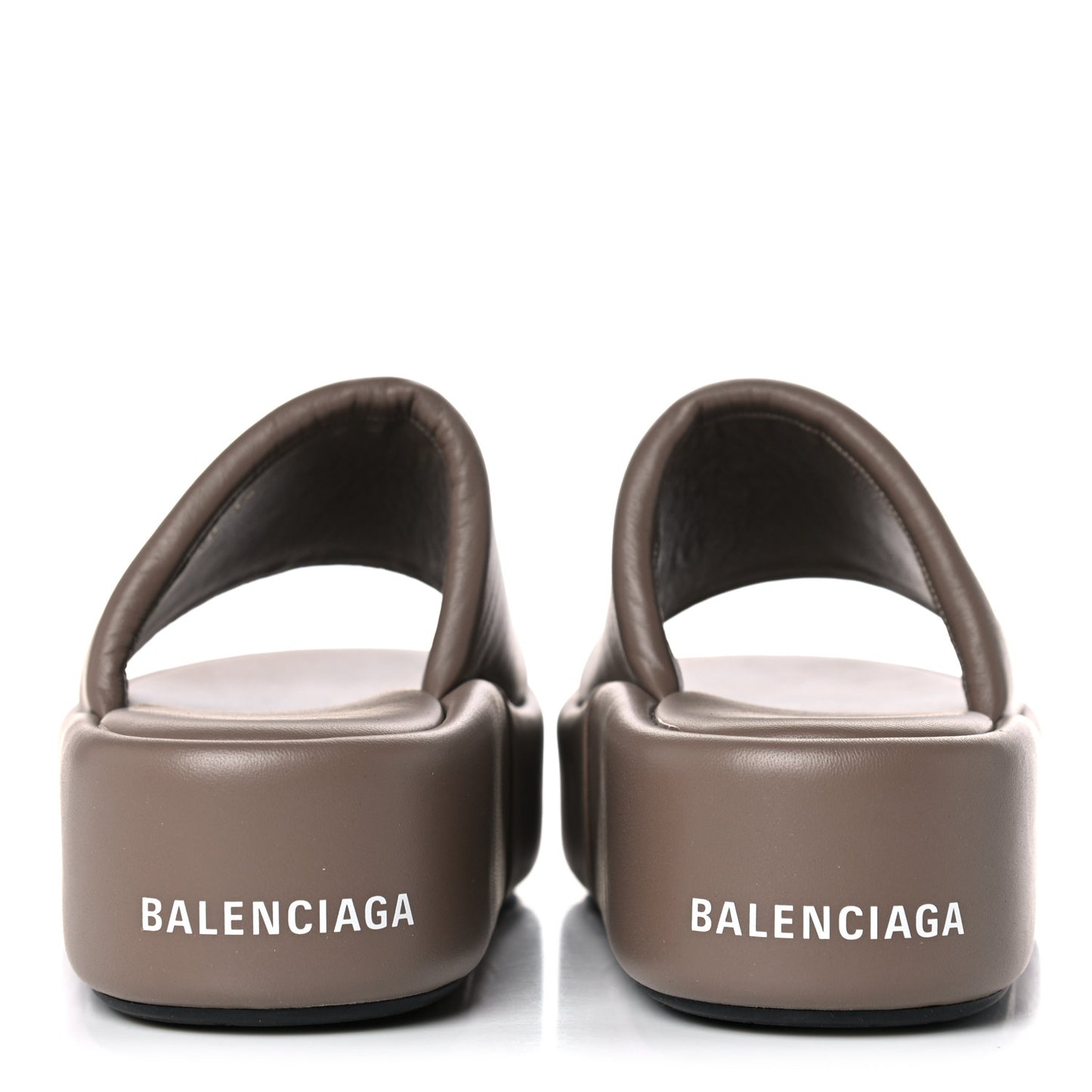 Smooth Nappa Logo Rise Platform Sandals 39 Beige White