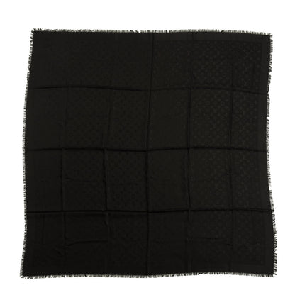 Louis Vuitton Silk Wool Monogram Shawl Black 1 of 3