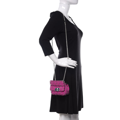 Valentino Garavani Patent Micro Rockstud Spike Shoulder Bag Radiant Orchid 2 of 9