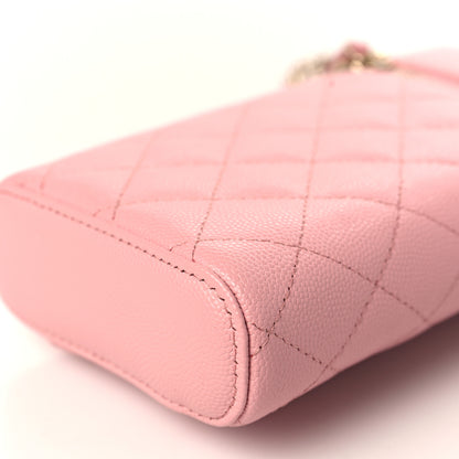 Chanel Caviar Quilted Phone Holder With Chain Pink 9 of 10