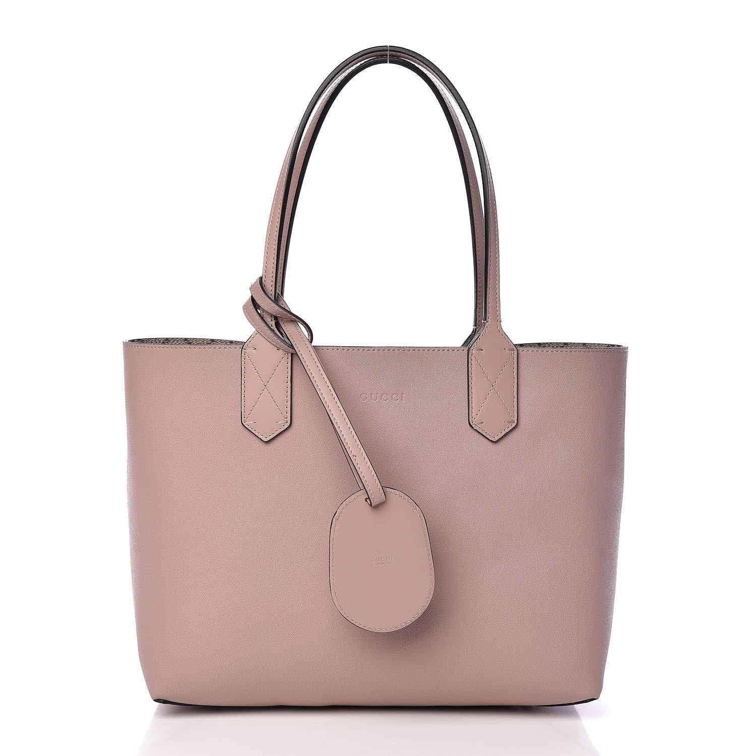 Gucci Textured Calfskin Monogram Small Reversible GG Tote Dark Cipria 4 of 15