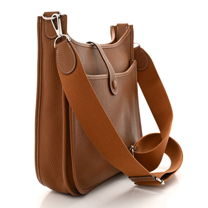 Hermes Taurillon Clemence Evelyne III PM Gold 3 of 15
