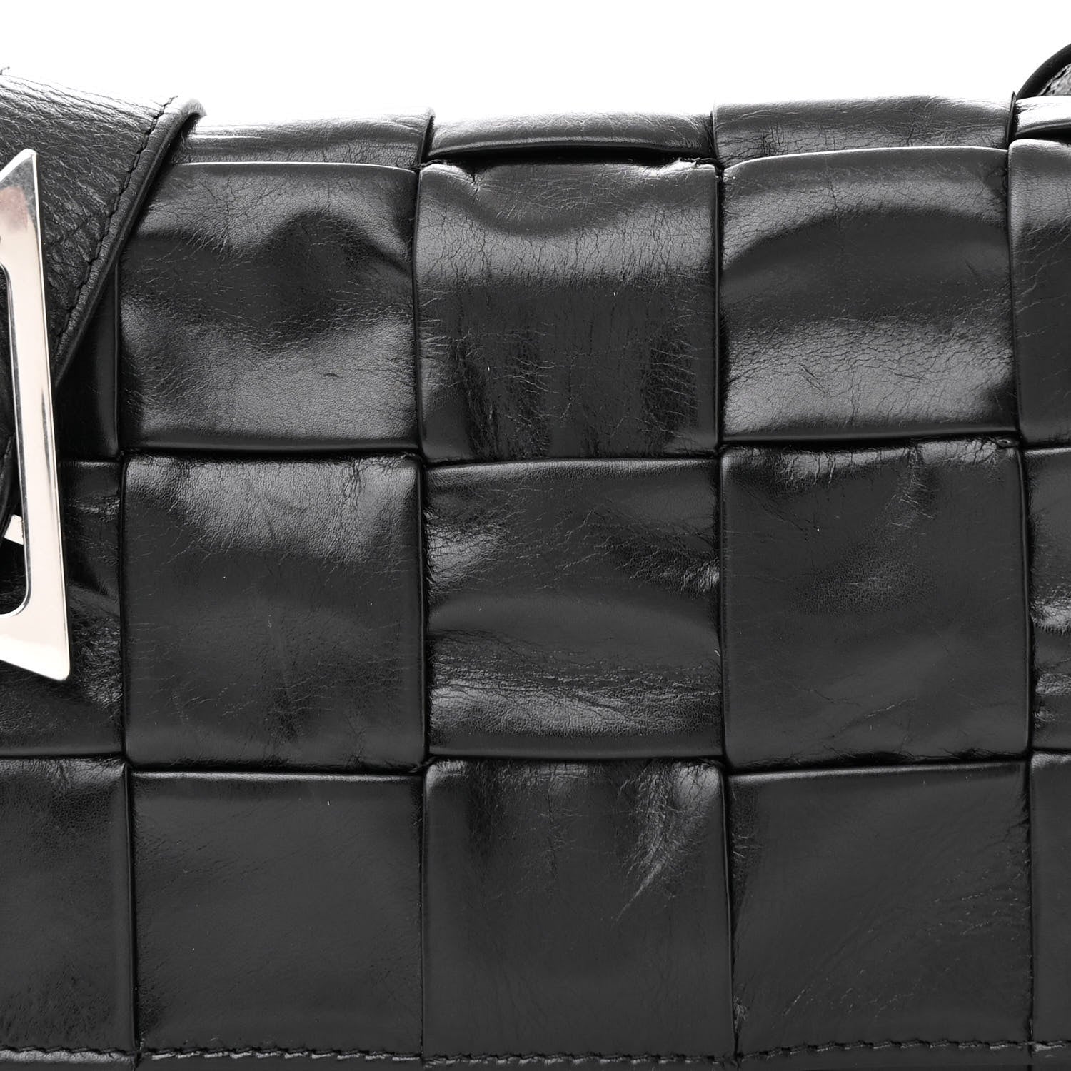 Bottega Veneta Paper Calfskin Maxi Intreccio Small Cassette Crossbody Bag Black 8 of 10