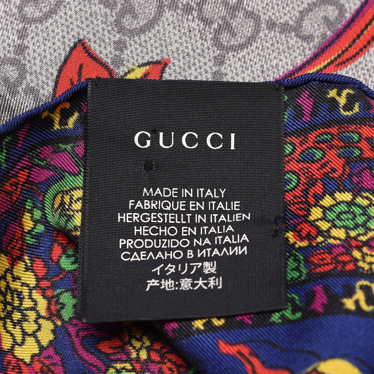 Gucci Silk Monogram Floral Birds Square Scarf Multicolor 407978