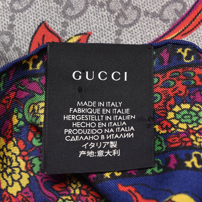 Gucci Silk Monogram Floral Birds Square Scarf Multicolor 3 of 3
