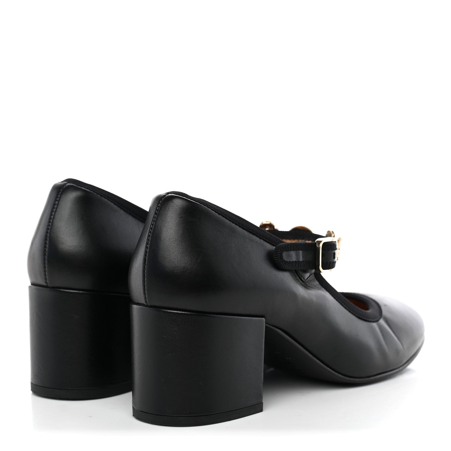 Chanel Lambskin Mary Jane Charm Pumps 39.5 Black 5 of 13