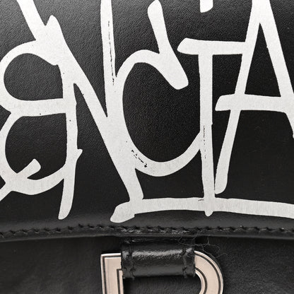Balenciaga Shiny Box Calfskin Graffiti Logo Small Hourglass Top Handle Bag Black Silver 7 of 17