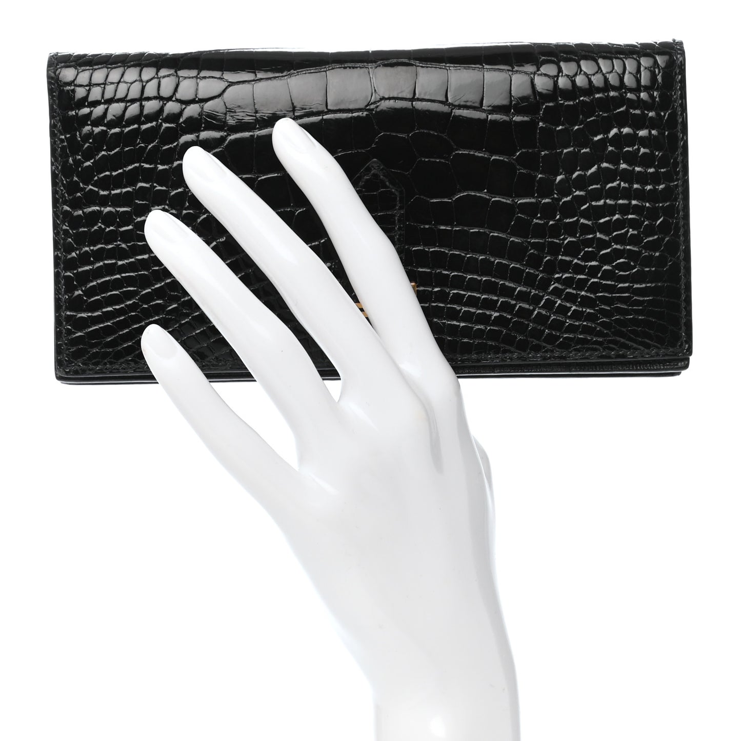 Shiny Alligator Bearn Wallet Black