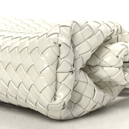 Bottega Veneta Patent Nappa Intrecciato Top Handle Shoulder Bag Chalk 8 of 8