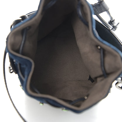 Fendi Velluto Crystal F is Mini Mon Tresor Bucket Bag Blue Notte 4 of 9