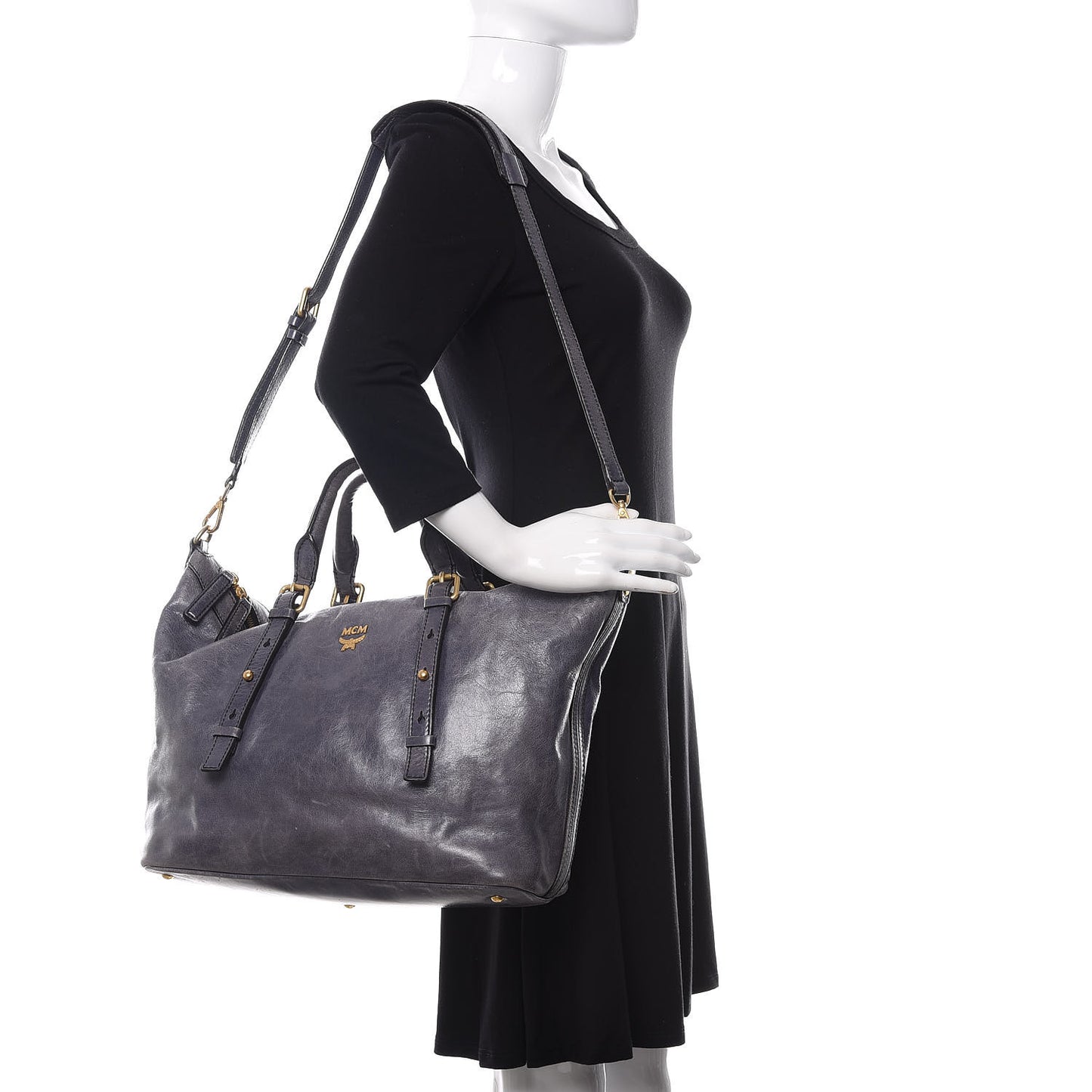 Calfskin Satchel Grey