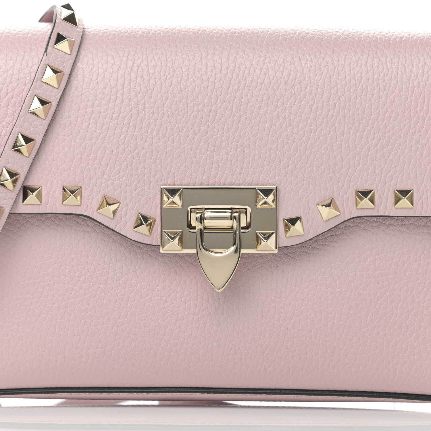 Valentino Garavani Pebbled Calfskin Medium Rockstud Flip Lock Crossbody Bag Loto 6 of 10