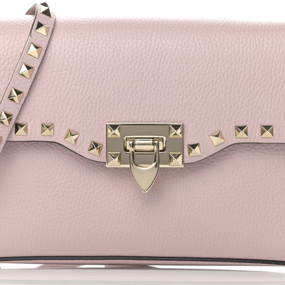 Valentino Garavani Pebbled Calfskin Medium Rockstud Flip Lock Crossbody Bag Loto 6 of 10