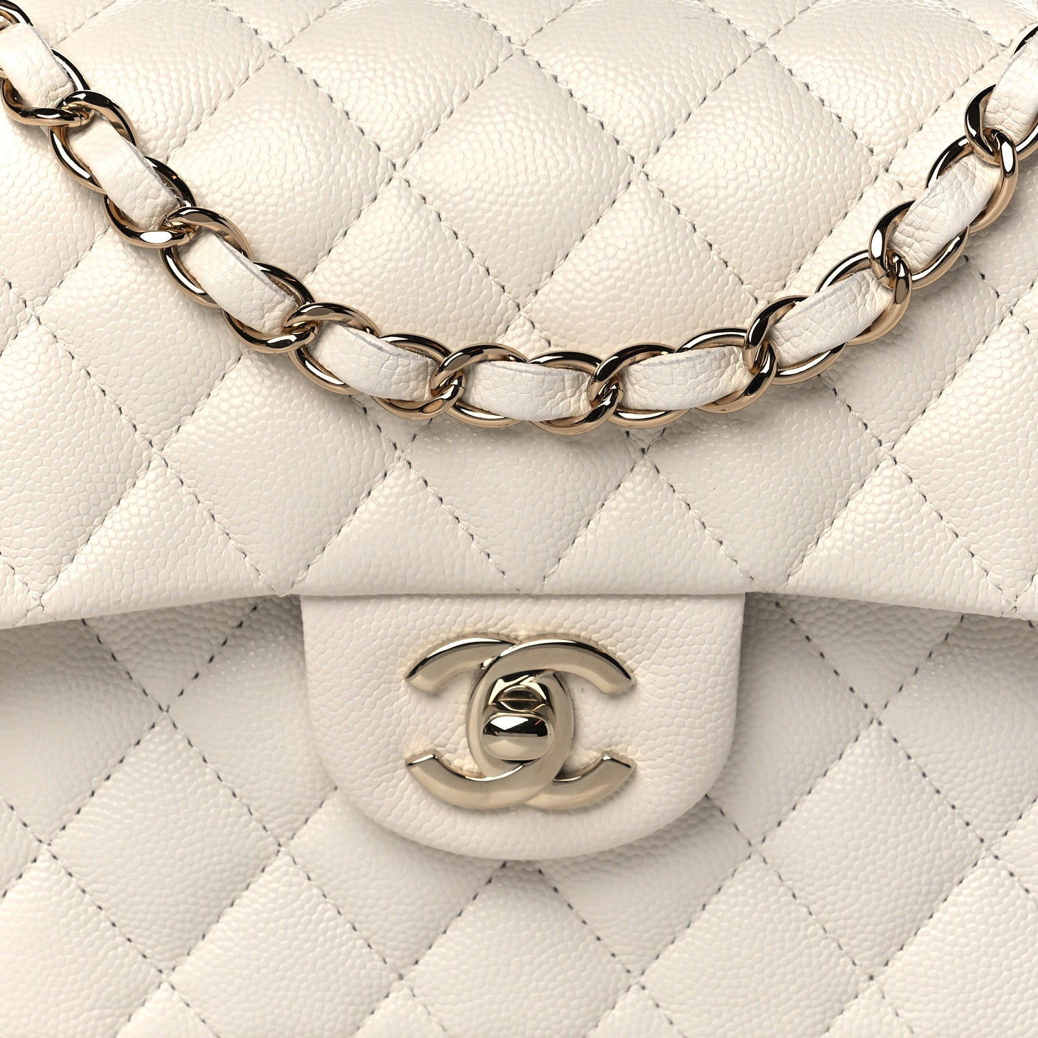 Chanel Caviar Quilted Small Double Flap White 8 of 11