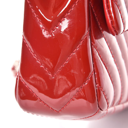 Chanel Patent Chevron Quilted Medium Single Flap Red 13 of 13