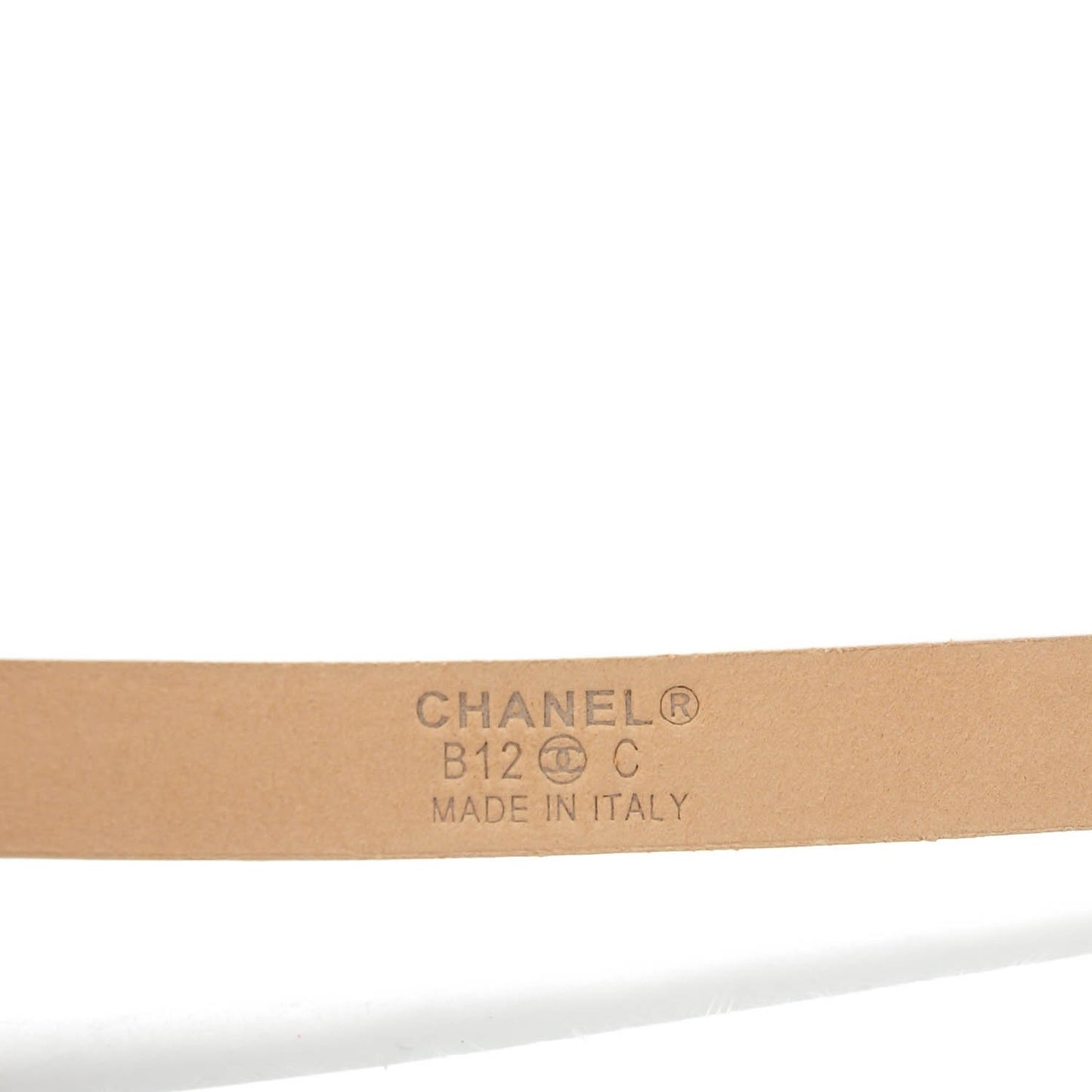 Python CC Logo Skinny Belt 90 36 White