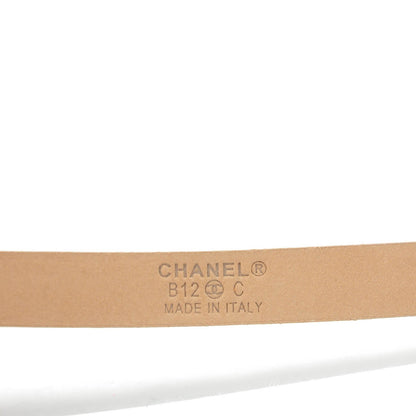 Chanel Python CC Logo Skinny Belt 90 36 White 4 of 7