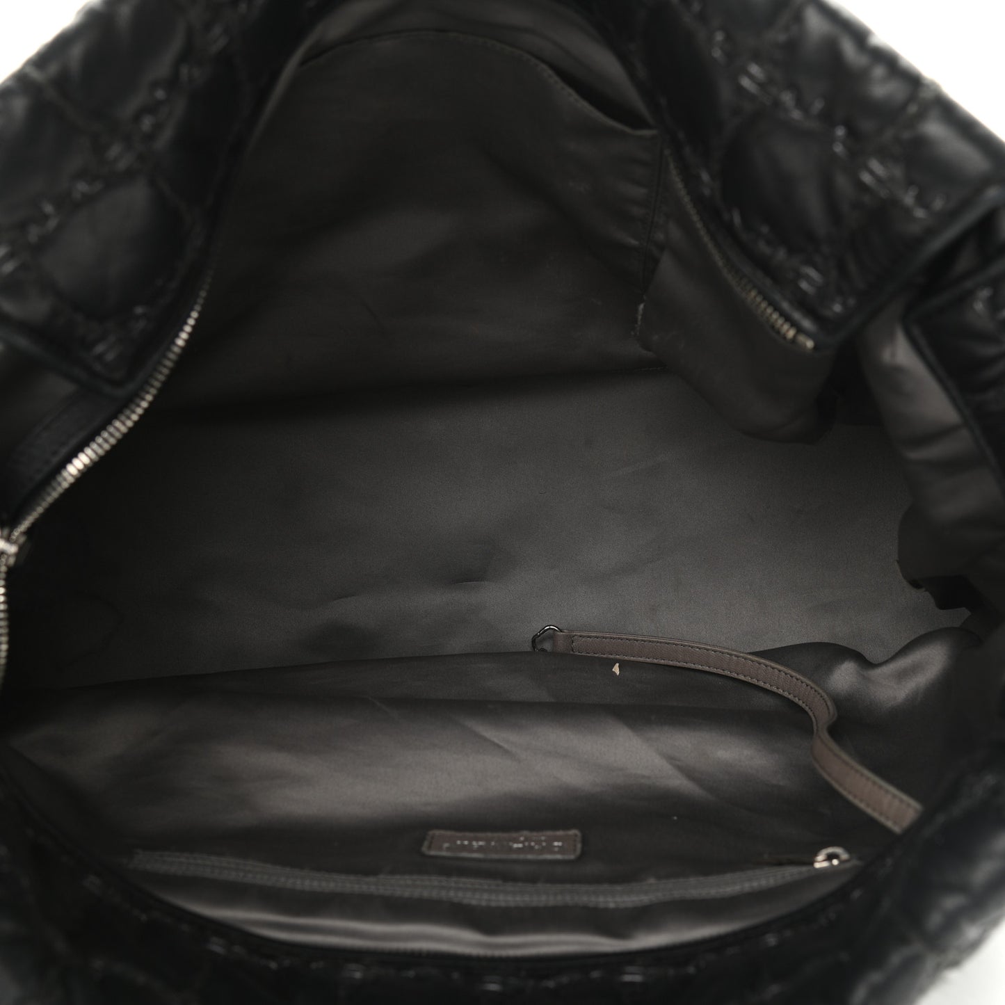 Lambskin Tweed Double Stitch Tote Black