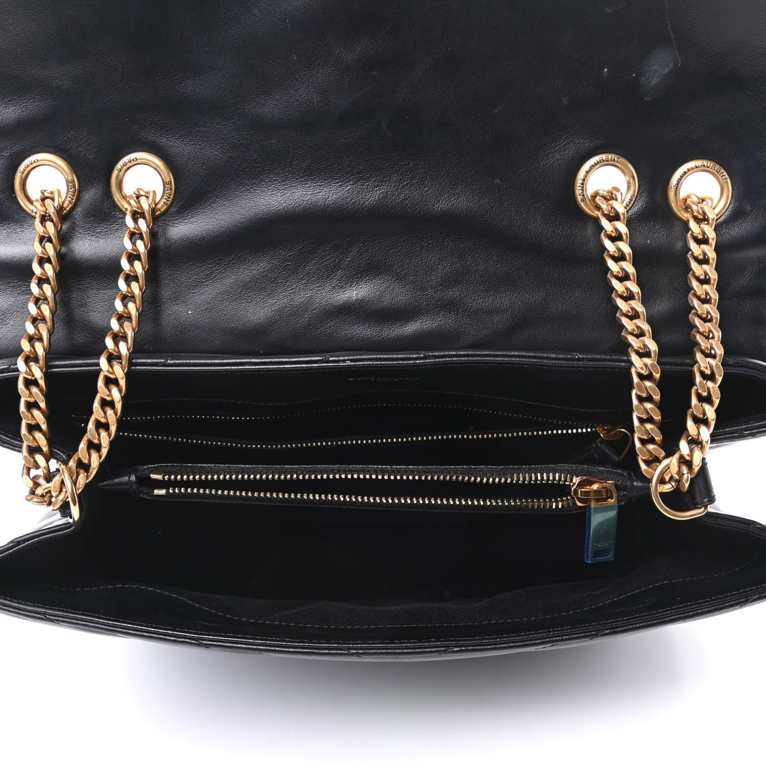 Saint Laurent Calfskin Y Quilted Monogram Medium Loulou Chain Satchel Black 5 of 8