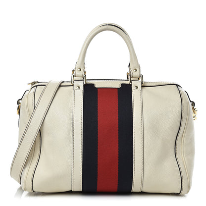 Gucci Calfskin Vintage Web Medium Boston White 1 of 16