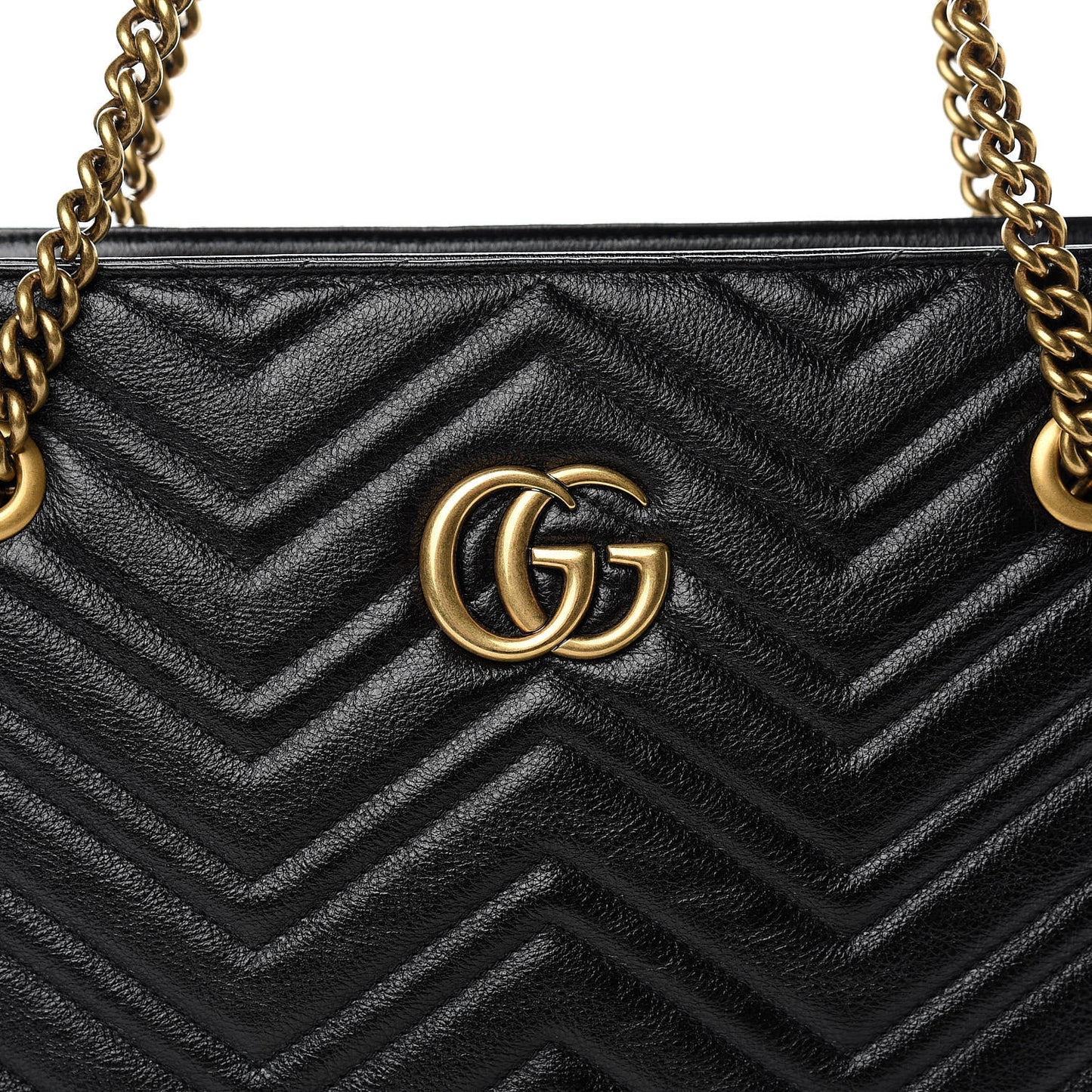 Vintage Calfskin Matelasse Medium GG Marmont Slim Tote Black