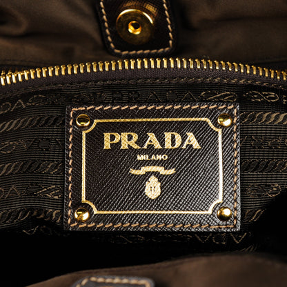 Prada Tessuto Nylon Jacquard Logo Tote Moro 6 of 7