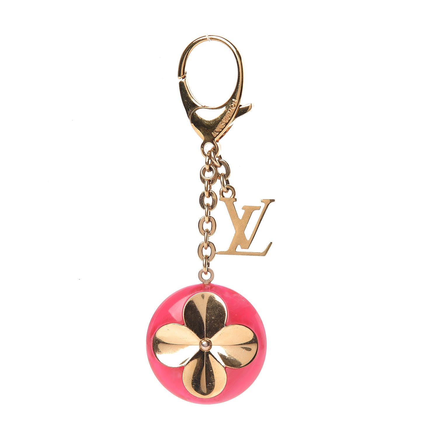 Louis Vuitton Acetate Hollow Flower Bag Charm Fuchsia 1 of 2