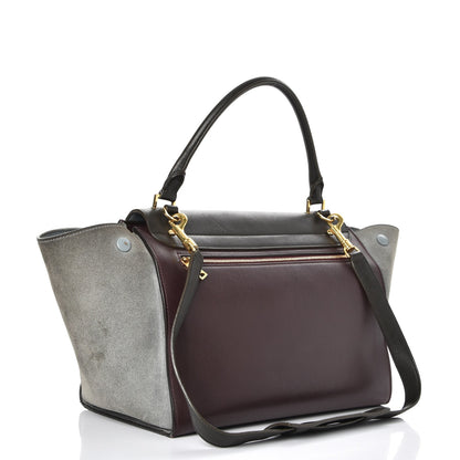 Celine Smooth Calfskin Suede Medium Tri-Color Trapeze Dark Grey 4 of 23
