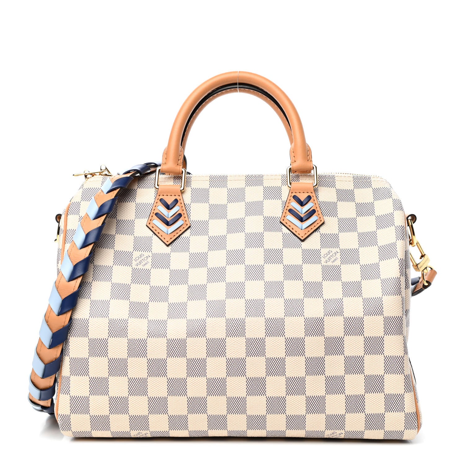 Louis Vuitton Damier Azur Braided Speedy Bandouliere 30 Blue 1 of 4