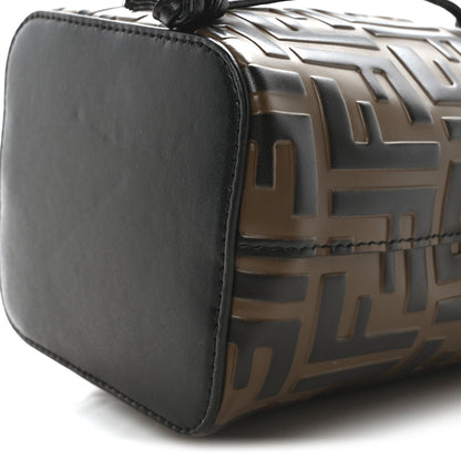 Fendi Vitello Liberty F is Fendi Bi-Color FF 1974 Embossed Mini Mon Tresor Bucket Bag Maya Black 10 of 10