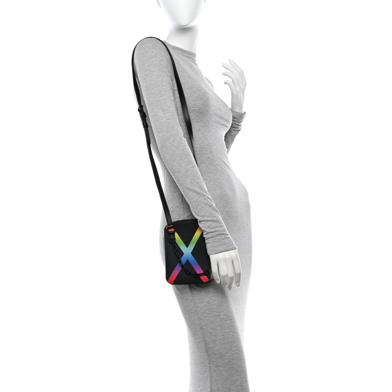 Louis Vuitton Taiga Rainbow Danube Messenger Black 2 of 11