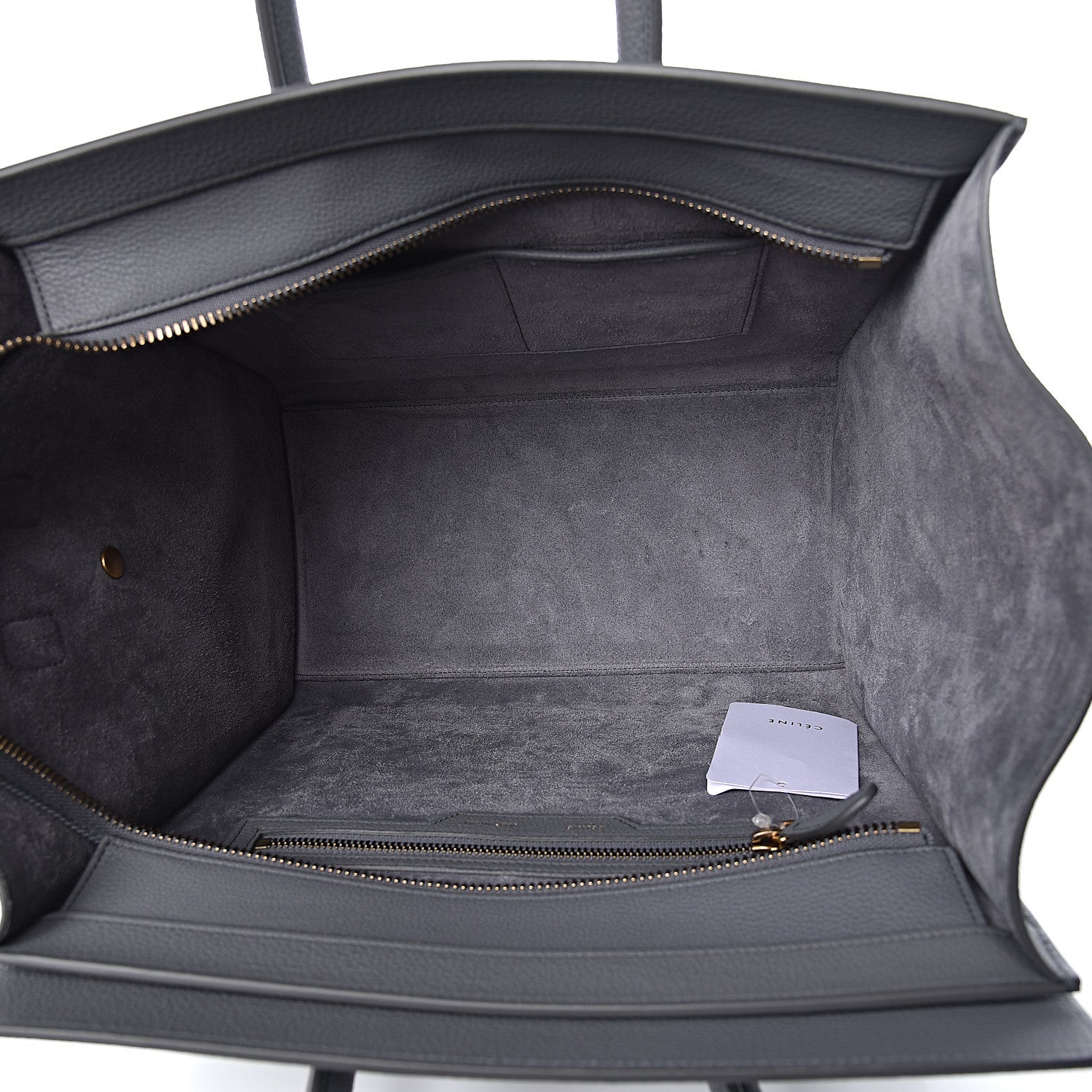 Celine Drummed Calfskin Mini Luggage Kohl 5 of 9