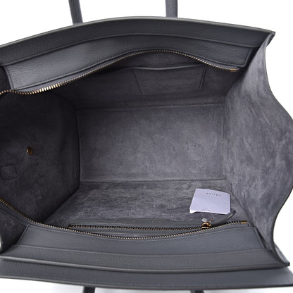 Celine Drummed Calfskin Mini Luggage Kohl 5 of 9