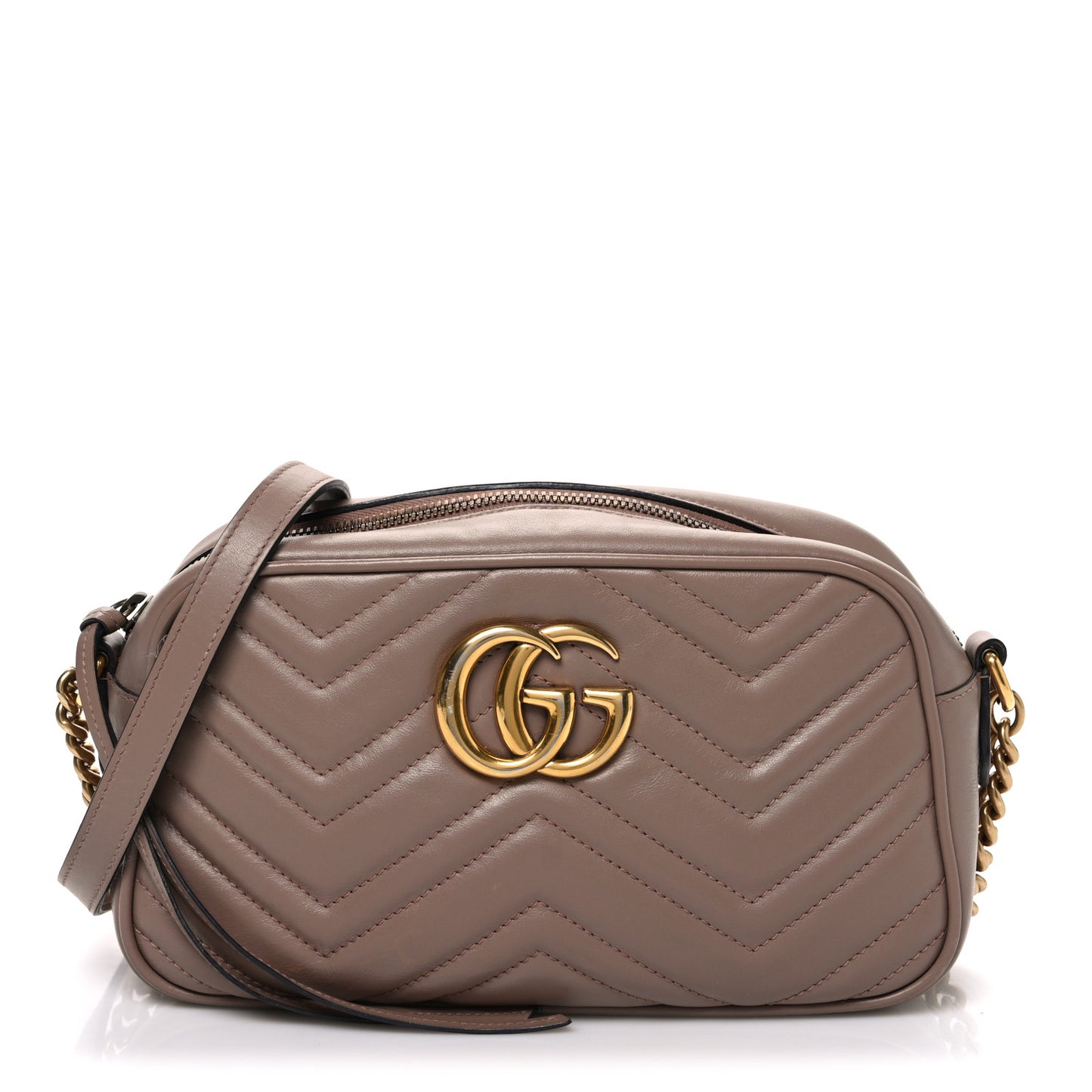Calfskin Matelasse Small GG Marmont Chain Shoulder Bag Porcelain Rose