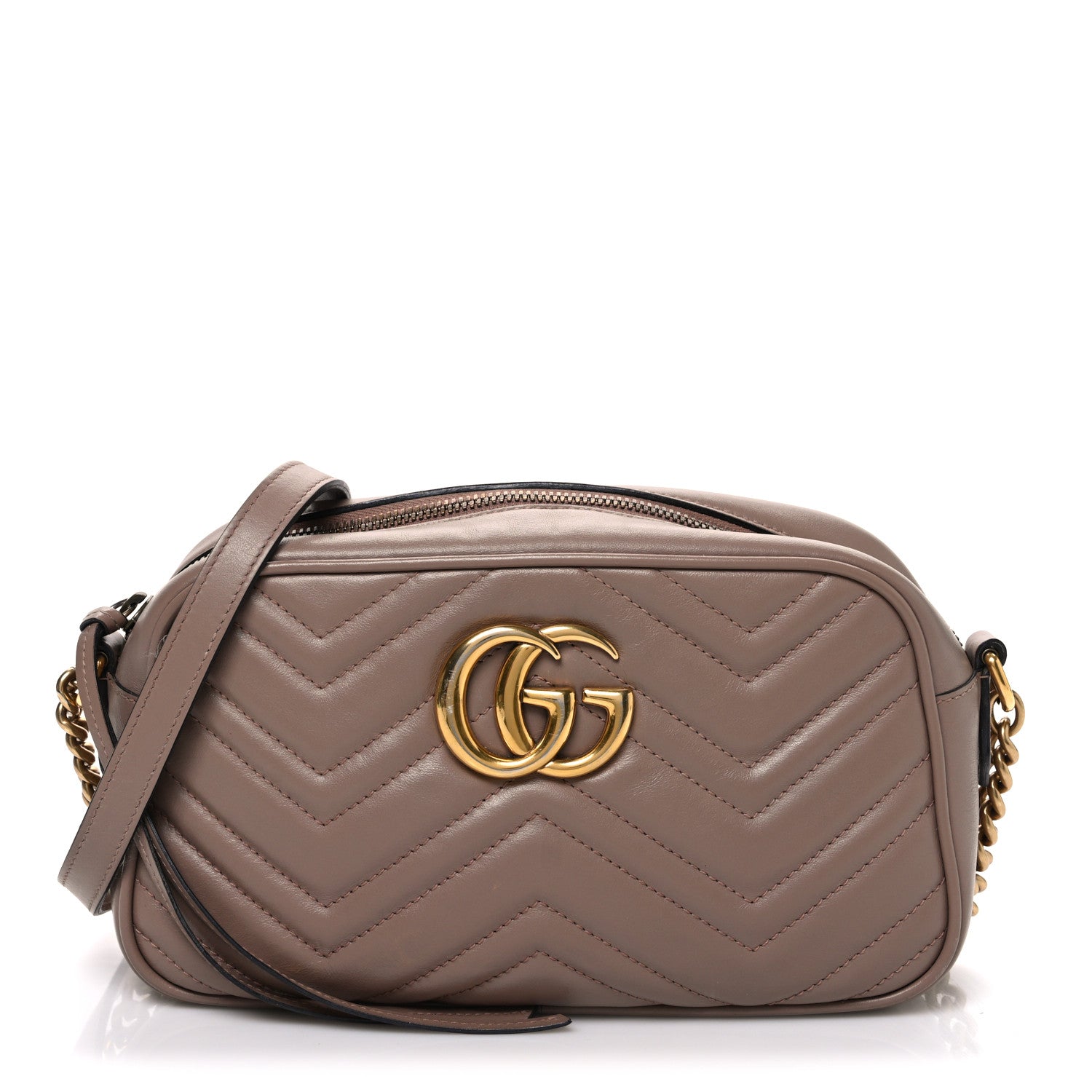 Gucci Calfskin Matelasse Small GG Marmont Chain Shoulder Bag Porcelain Rose 1 of 9