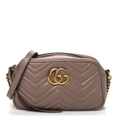 Gucci Calfskin Matelasse Small GG Marmont Chain Shoulder Bag Porcelain Rose 1 of 9
