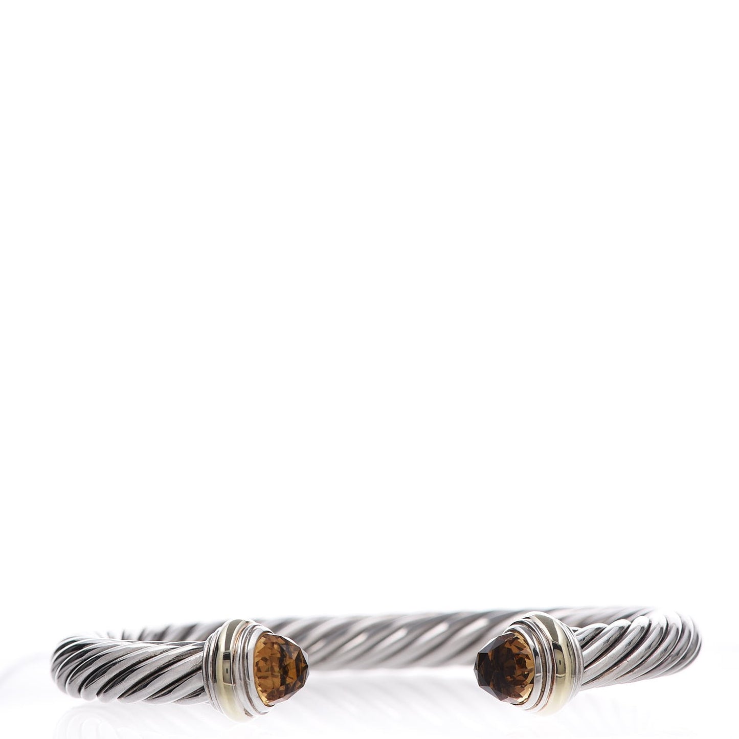 Sterling Silver 14K Yellow Gold Citrine 7mm Cable Classics Bracelet