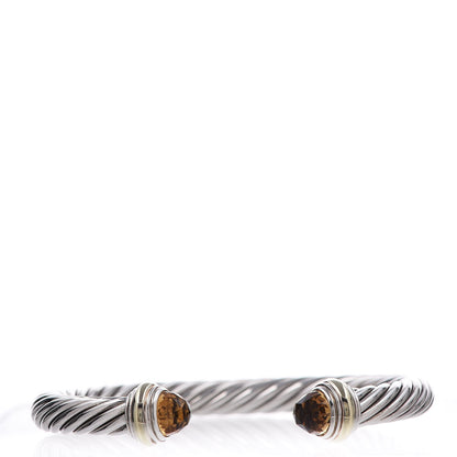 David Yurman Sterling Silver 14K Yellow Gold Citrine 7mm Cable Classics Bracelet 1 of 6