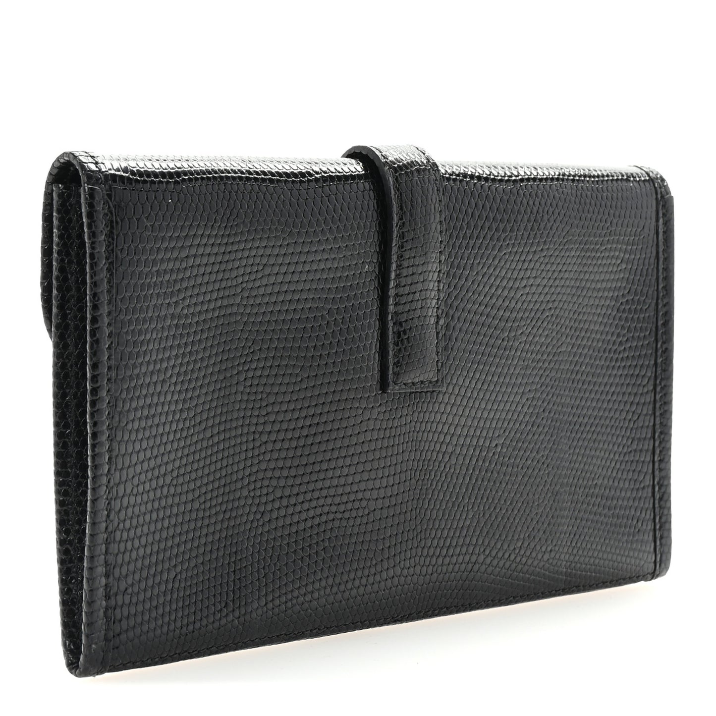 Lizard Mini Jige Elan Clutch Black
