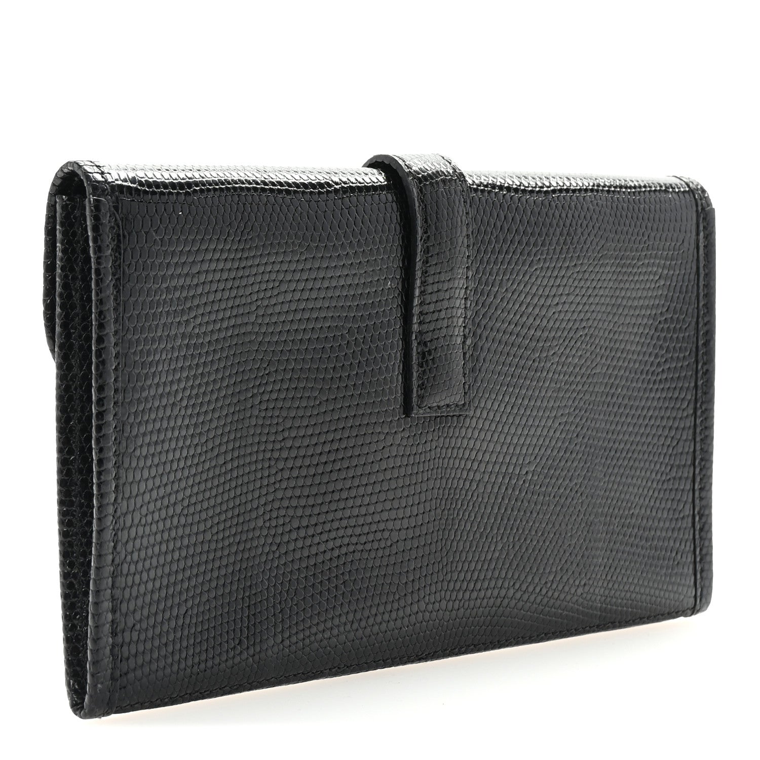 Hermes Lizard Mini Jige Elan Clutch Black 3 of 6