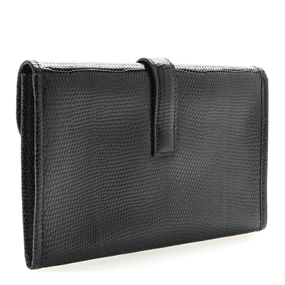 Hermes Lizard Mini Jige Elan Clutch Black 3 of 6