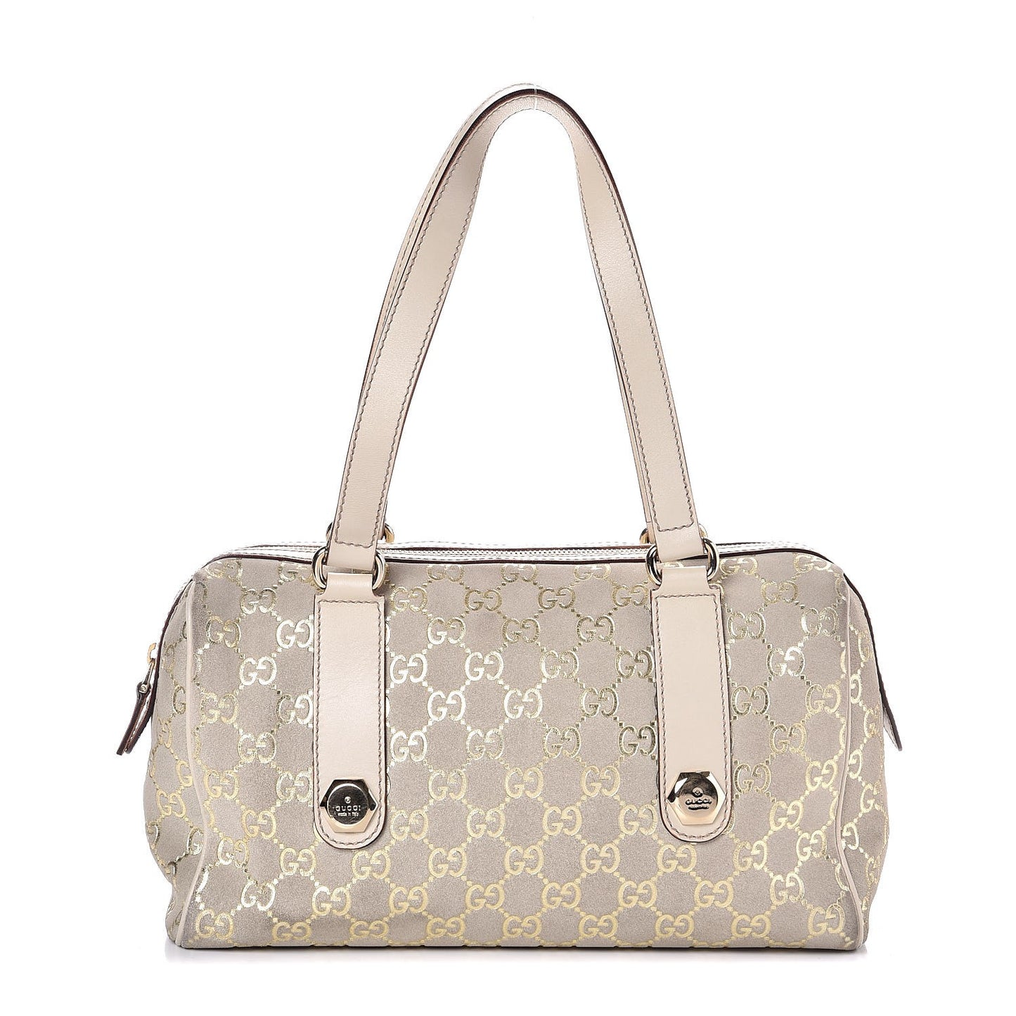 Guccissima Suede Small Charmy Boston Off White